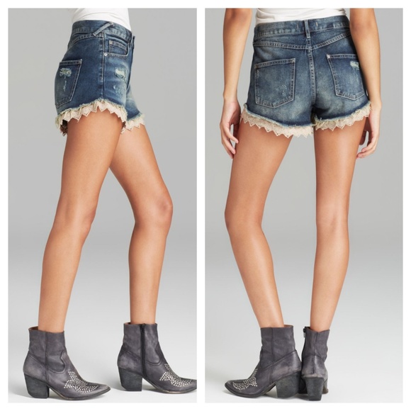 Free People Lacey Cutoff Denim Shorts in Areo Wash - Picture 3 of 8